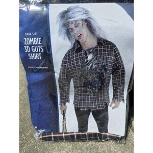 Dark‎ Side Zombie 3D Guts Halloween Costume Shirt Adult Up To Size 42 Gore NEW
